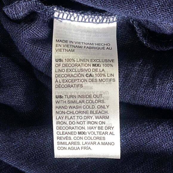 New Chico's Embroidered Long-Line Linen Knit Tunic Women's Size XS (Chico's 00) - Picture 4 of 8